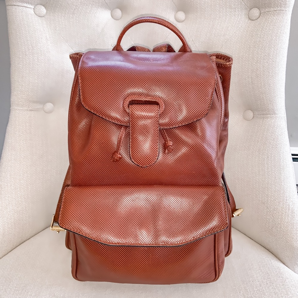 Bottega Veneta Russet Brown Leather Backpack